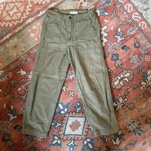 Madewell size 26 olive green pants straight leg high waisted